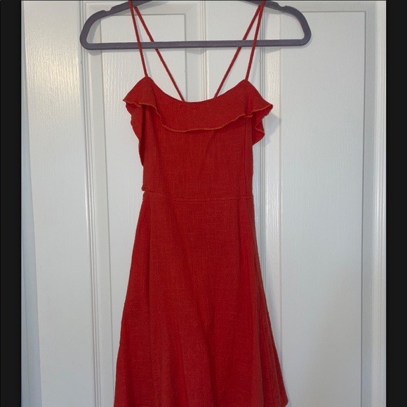 Vintage Free People Linen Orange Dress - Picture 2 of 3